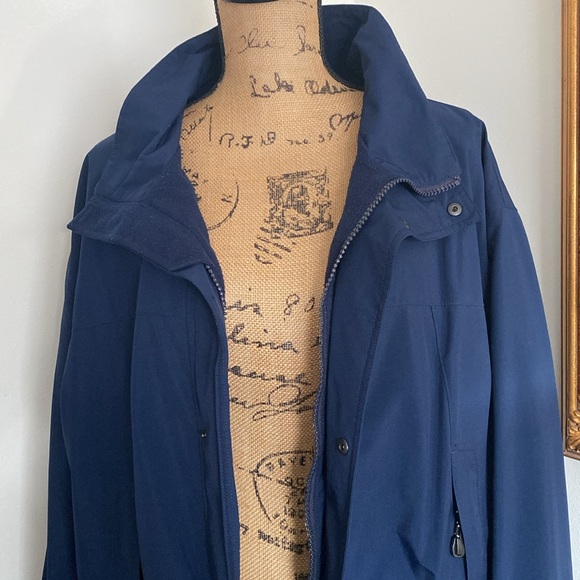 Eddie Bauer EBTEK Gore-Tex Jacket Men`s XL Coat Rain Parka Navy Blue - Picture 6 of 12